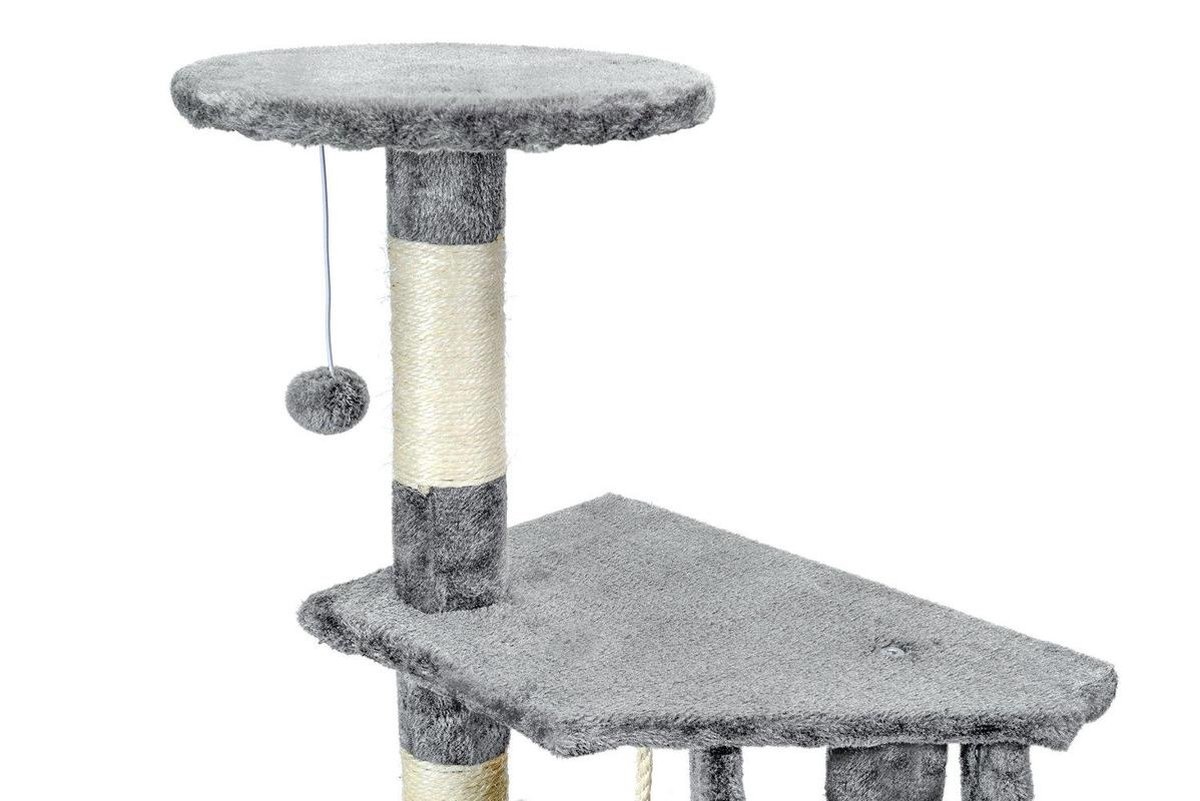 Krabpaal & speelhuis - katten - grijs - 117,5 cm hoog