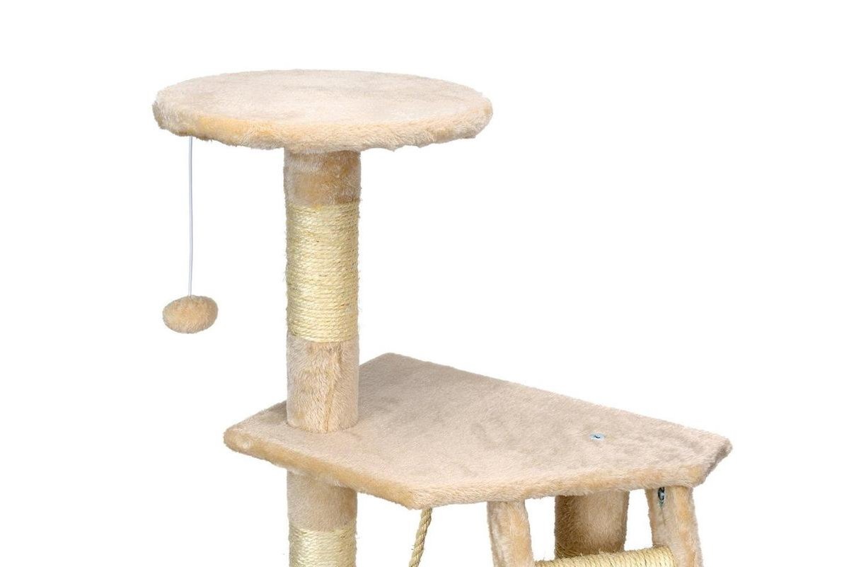 Krabpaal & speelhuis - katten - beige - 117,5 cm hoog
