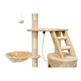 Krabpaal & speelhuis - katten - beige - 117,5 cm hoog