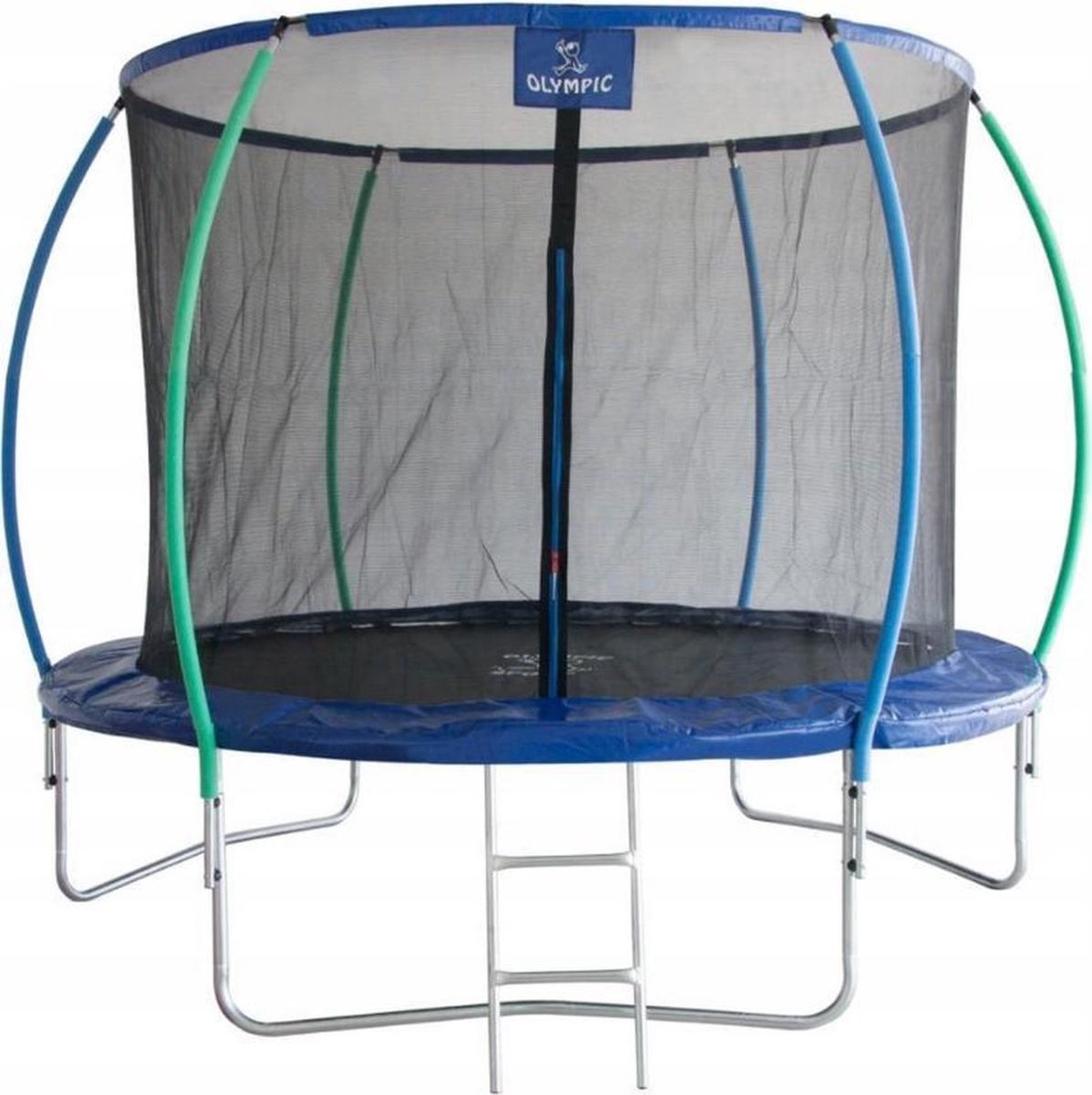 Trampoline de Luxe 374 cm met net & ladder blauw Vikingchoice.nl