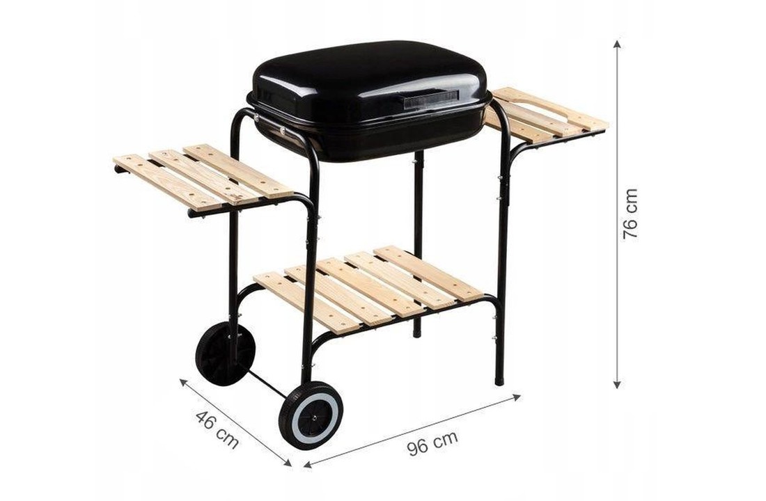 Barbecue - BBQ - met 2 werkplateaus - verrijdbaar
