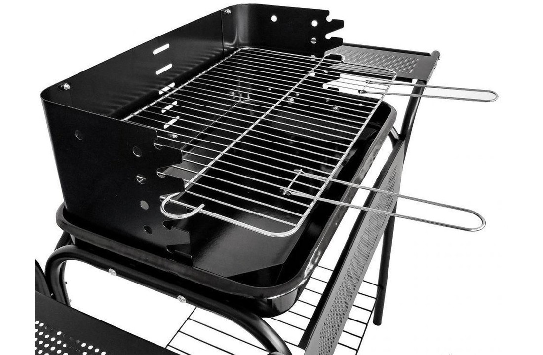 Barbecue - BBQ - met 2 werkplateaus - met verstelbaar rooster