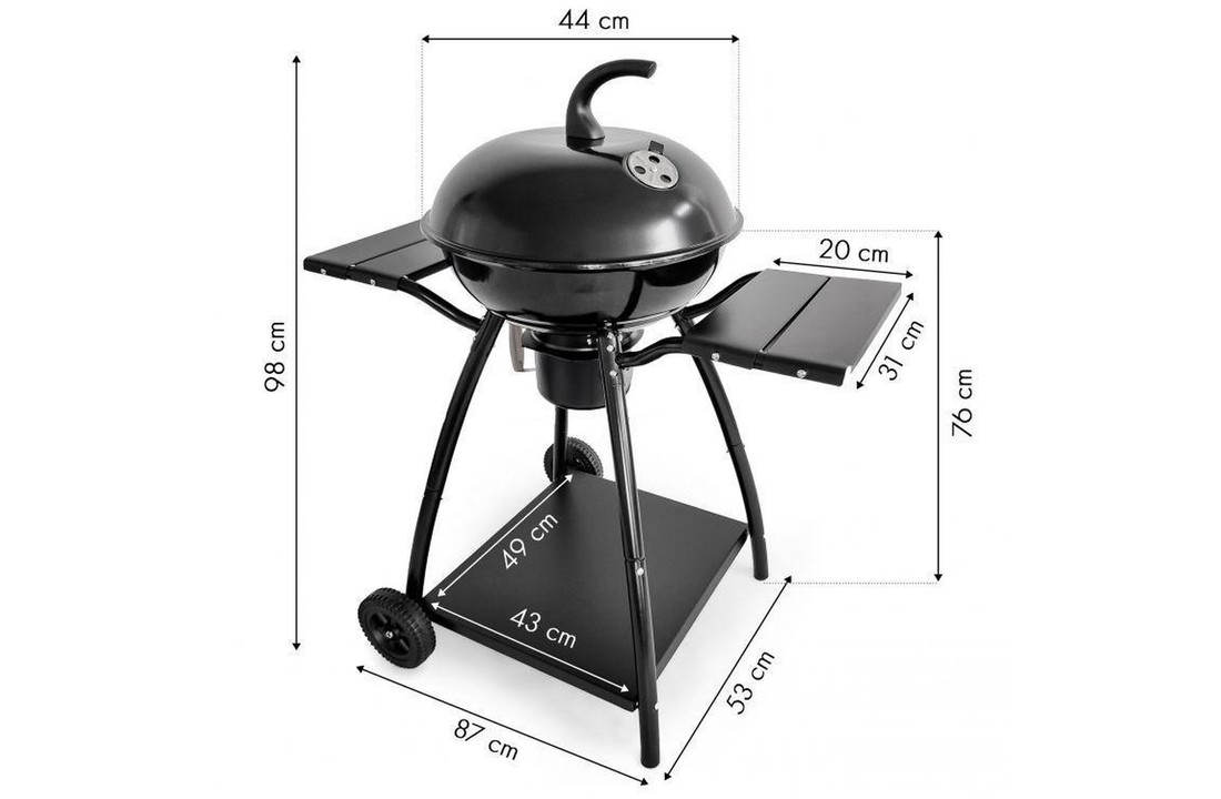 Barbecue - BBQ - met 2 werkplateaus - met deksel