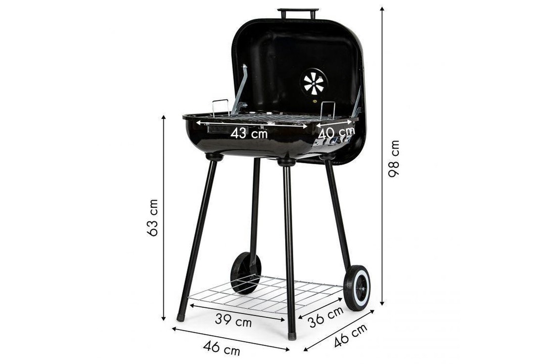 Barbecue met deksel - BBQ - met wielen
