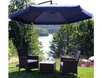 Zweefparasol - inklapbaar - marineblauw - Ø 300 cm