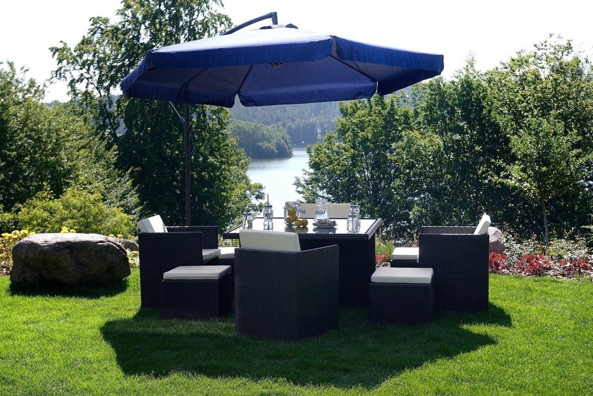 Zweefparasol - inklapbaar - marineblauw - Ø 300 cm