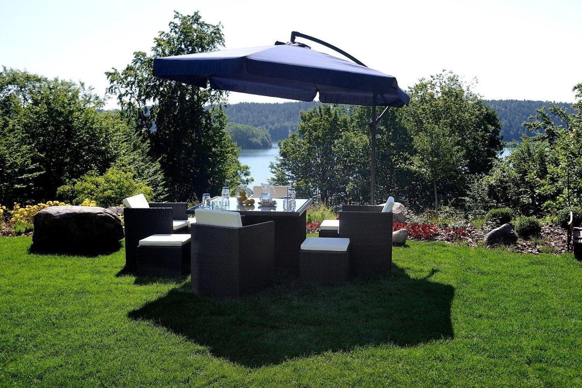 Zweefparasol - inklapbaar - marineblauw - Ø 300 cm