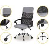 Bureaustoel - ademende rugleuning - hoogte verstelling - grijs