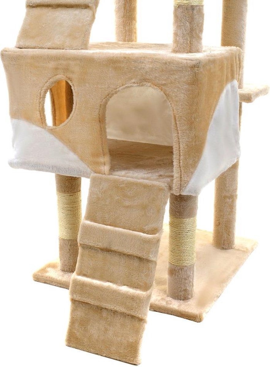 Krabpaal kattenboom XXL 170 x 49 x 49 cm beige