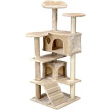 Krabpaal kattenboom XXL 131 x 58 x 50 cm beige