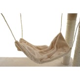 Krabpaal & speelhuis - katten - beige - 140 cm hoog - met hangmat