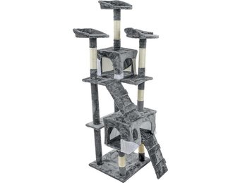 Krabpaal & speelhuis XXL - katten - grijs - 170 cm hoog