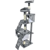 Krabpaal & speelhuis XXL - katten - grijs - 170 cm hoog