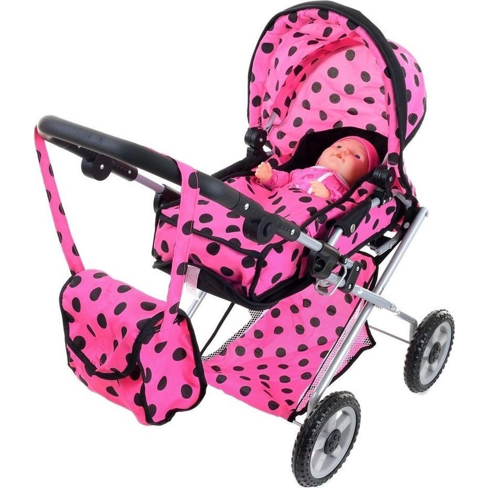 Poppenwagen 1 pop wandelwagen voor barbies & poppen roze - Vikingchoice.nl