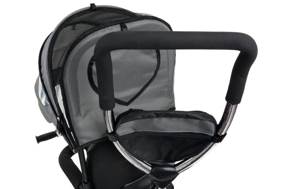 Driewieler kinderwagen grijs - kinderfiets - met draaibare stoel