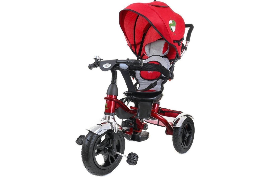 Driewieler kinderwagen rood - mee groei kinderfiets - met draaibare stoel