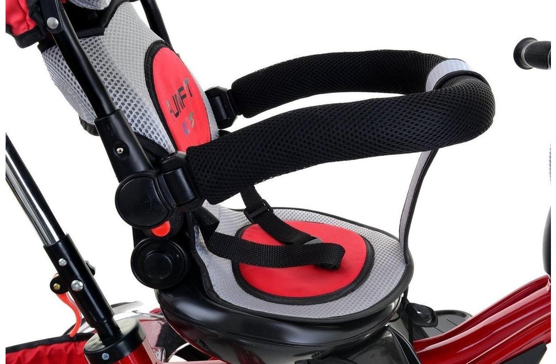 Driewieler kinderwagen rood - mee groei kinderfiets - met draaibare stoel