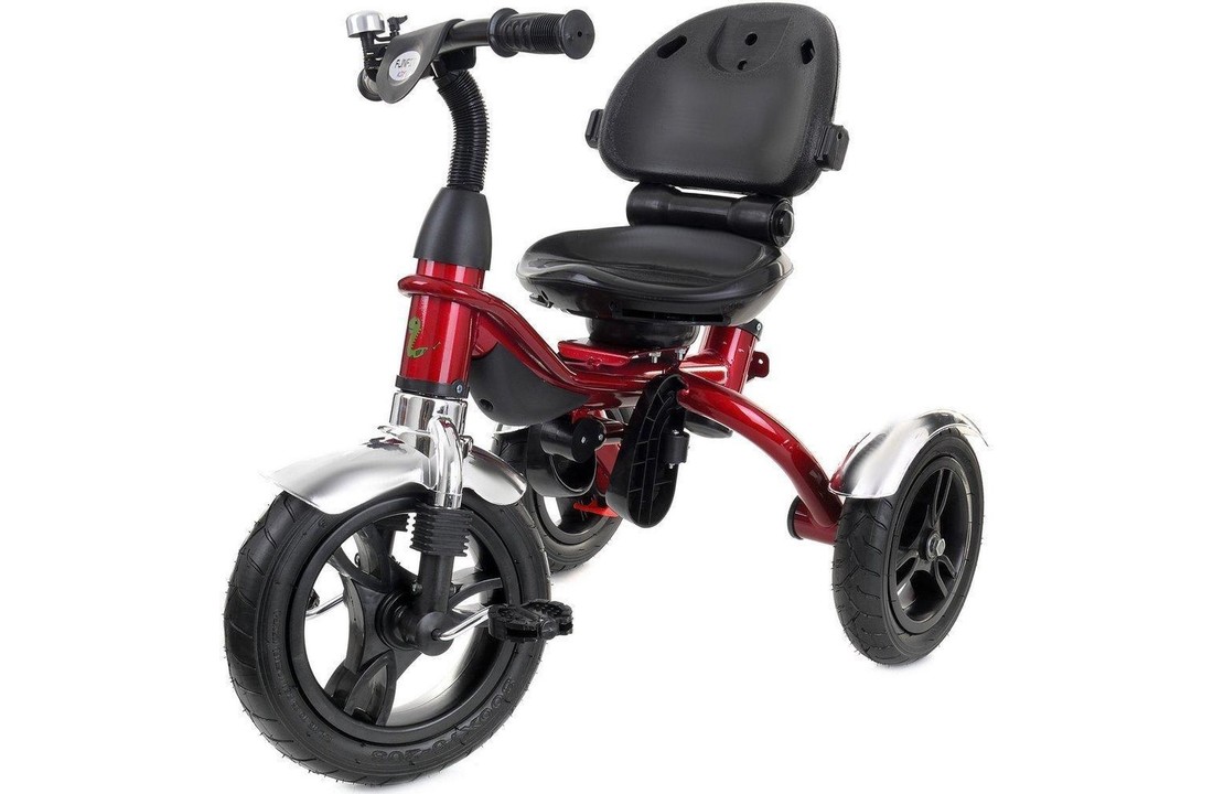 Driewieler kinderwagen rood - mee groei kinderfiets - met draaibare stoel