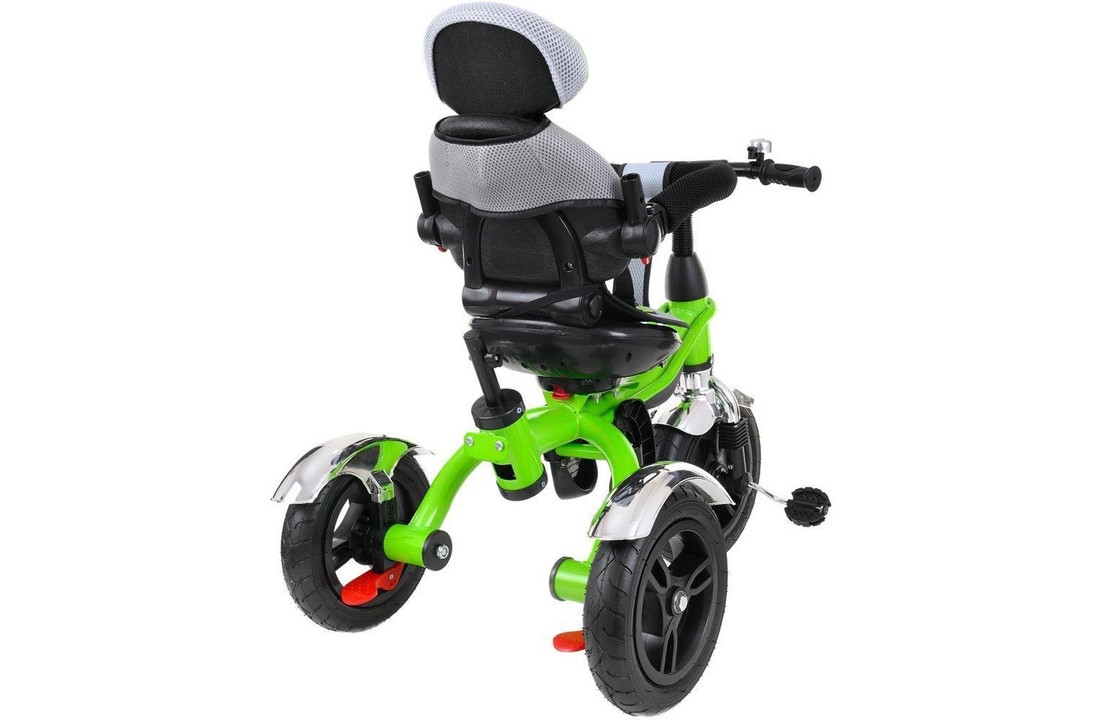 Driewieler kinderwagen groen - mee groei kinderfiets - met draaibare stoel