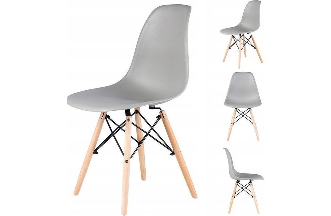 smal de studie spreker Eetkamer stoelen set van 4 stuks Scandinavisch design grijs -  Vikingchoice.nl