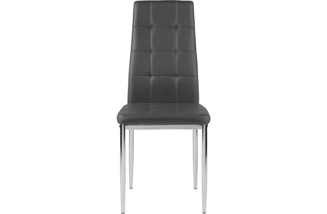 Eetkamer stoelen - set van 4 stuks - zwart kunstleer & chroom