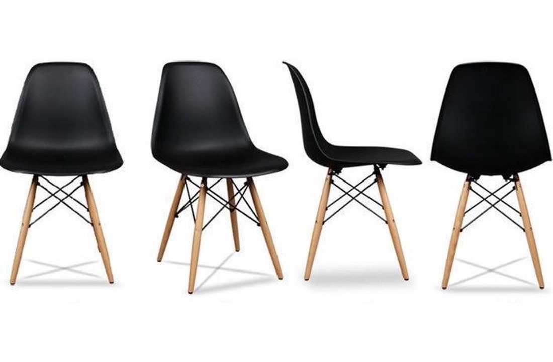 peddelen vloeiend Slim Eetkamer stoelen set van 4 stuks Scandinavisch design zwart -  Vikingchoice.nl