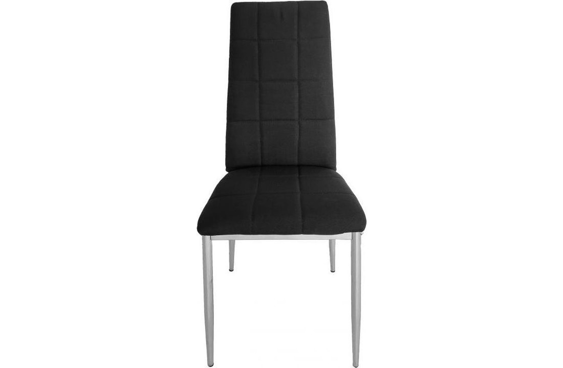 Eetkamer stoelen - set van 4 stuks - zwarte stof & chroom