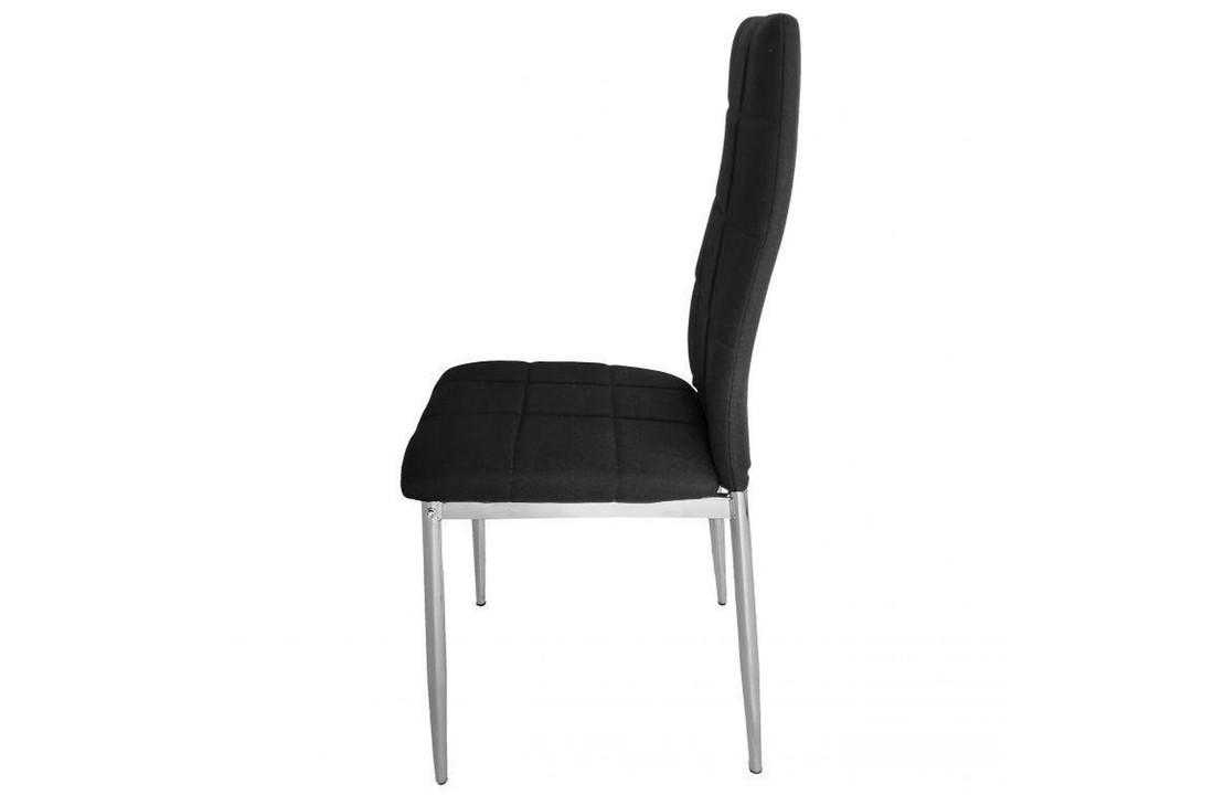 Eetkamer stoelen - set van 4 stuks - zwarte stof & chroom