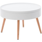 Houten salontafel met opbergruimte - 60x60x40 - wit