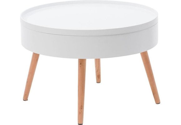 Houten salontafel met opbergruimte - 60x60x40 - wit