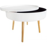 Houten salontafel met opbergruimte - 60x60x40 - wit