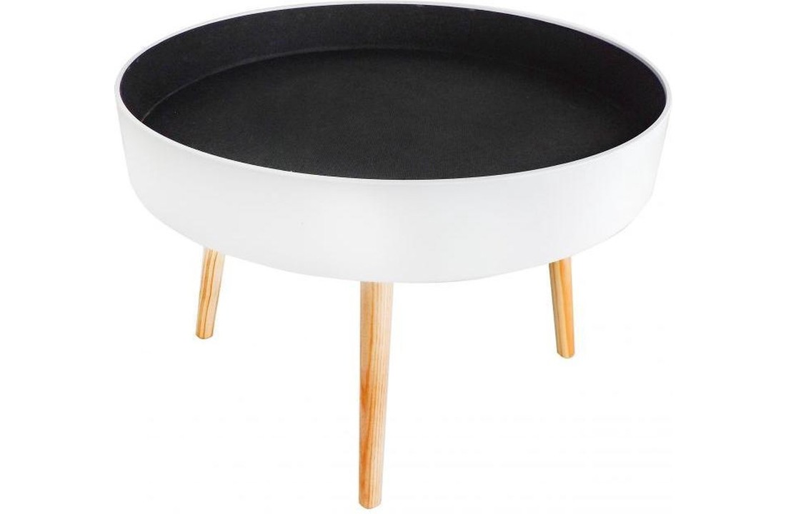 Houten salontafel met opbergruimte - 60x60x40 - wit