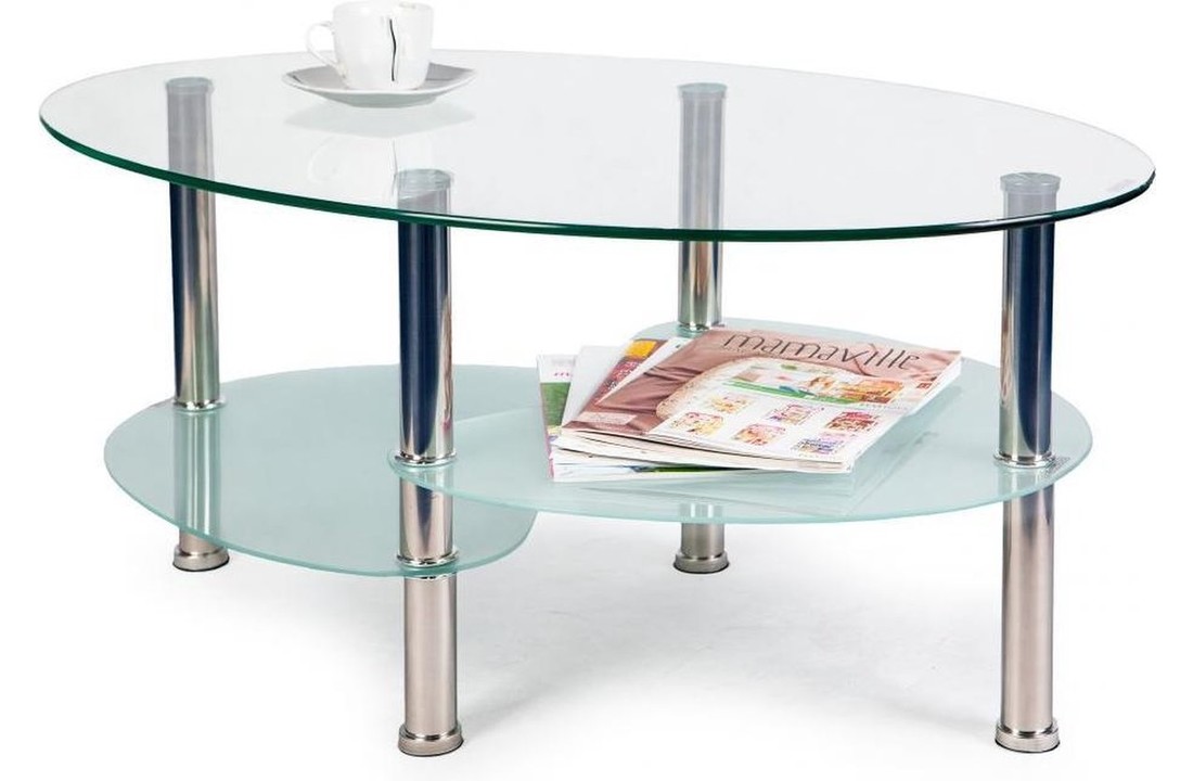 Redelijk essence vervangen Glazen salontafel met 2 extra plateaus 90 cm diameter - Vikingchoice.nl