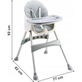 Kinderstoel 2 in 1 - hoogte verstelbaar - azure blauw