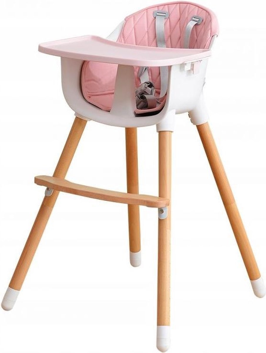 Kinderstoel 2 in 1 hoogte verstelbaar wit & roze - Vikingchoice.nl