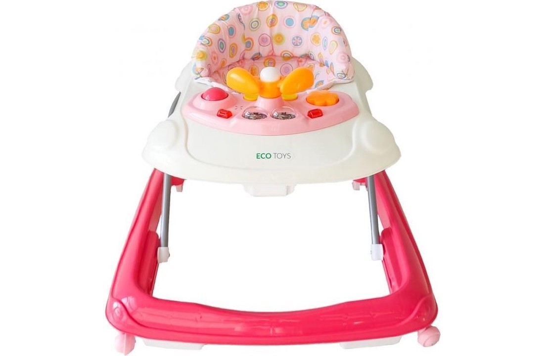 Baby loopstoel - afneembare hoes & verstelbare zitting - roze