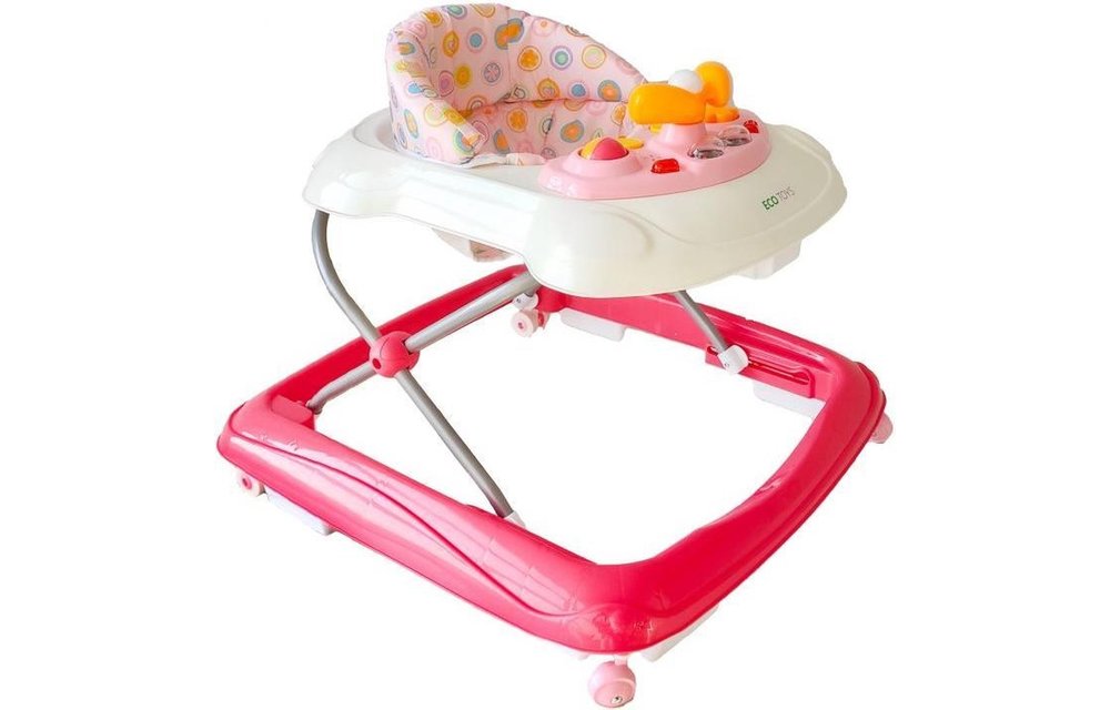 Baby loopstoel - afneembare hoes & verstelbare zitting - roze