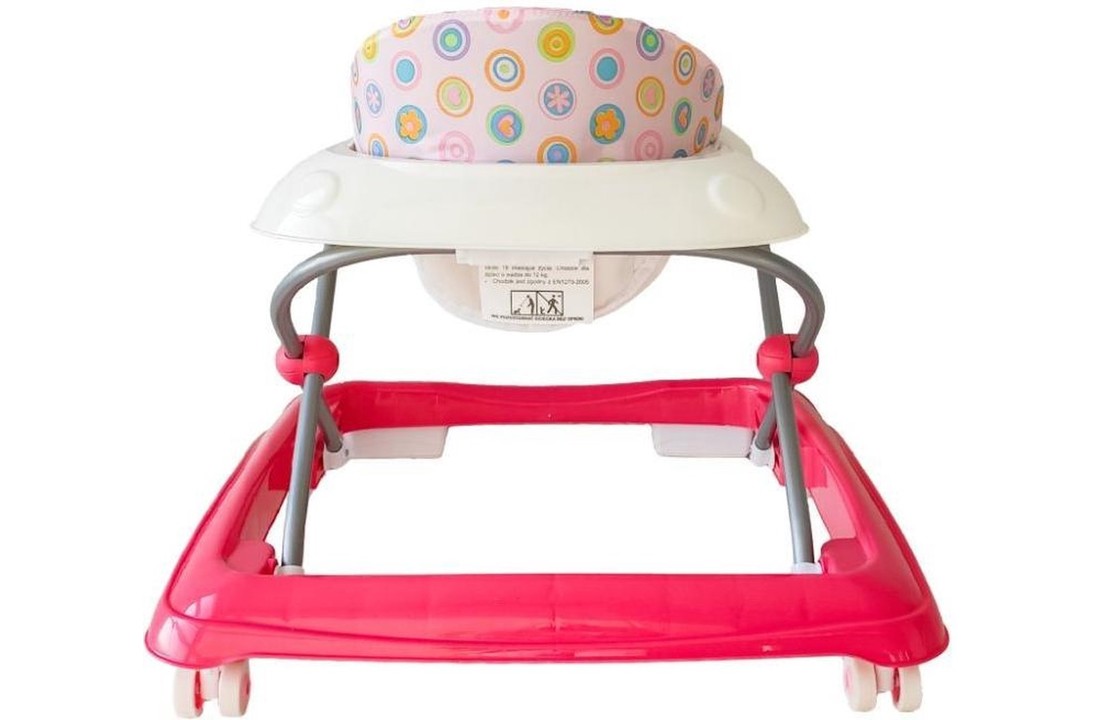 Baby loopstoel - afneembare hoes & verstelbare zitting - roze