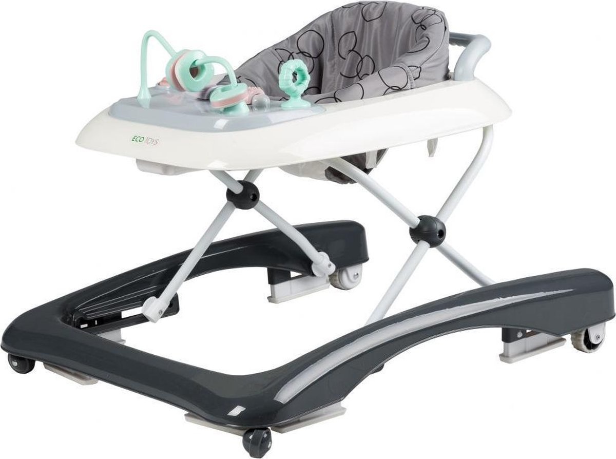 Baby loopstoel - afneembare hoes & verstelbare zitting - grijs