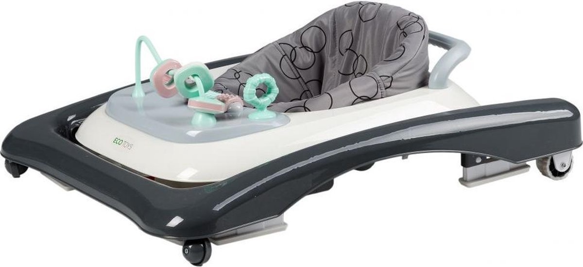 Baby loopstoel - afneembare hoes & verstelbare zitting - grijs