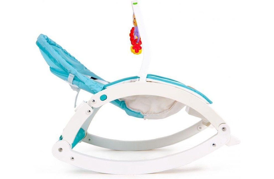 Baby wipstoel met vibratie en speelboog - blauw