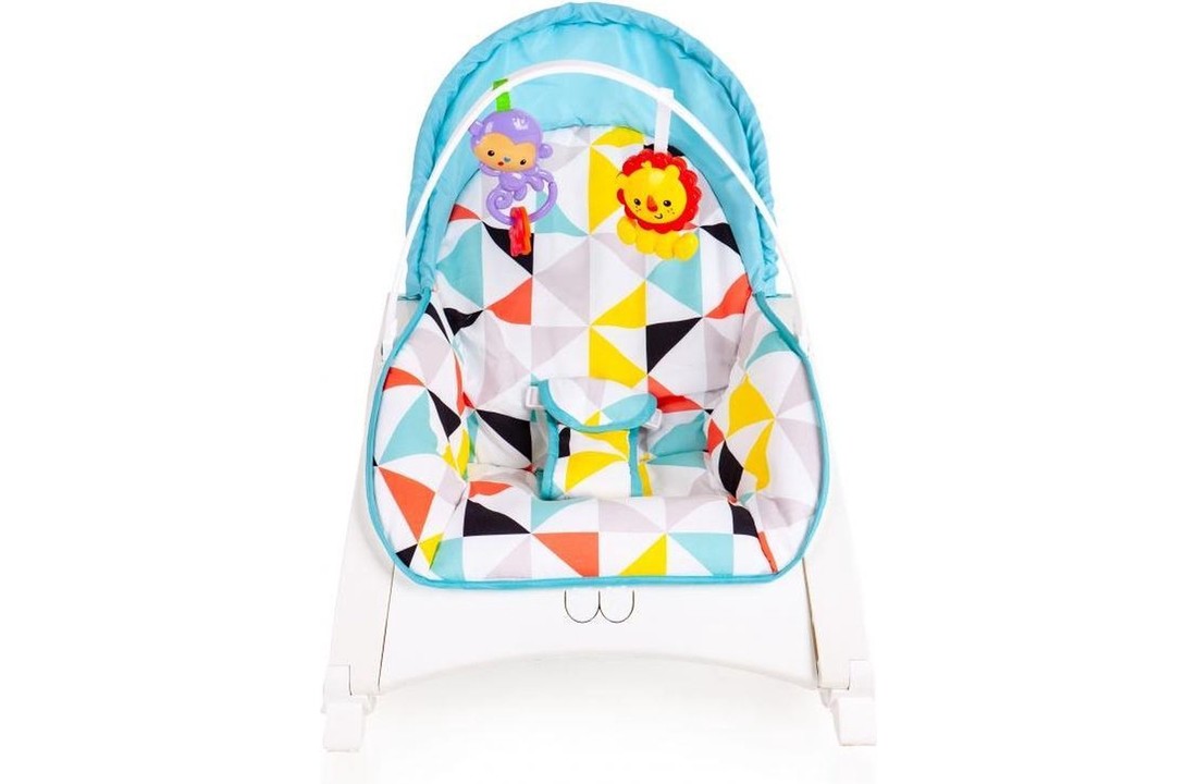 Baby wipstoel met vibratie en speelboog - blauw