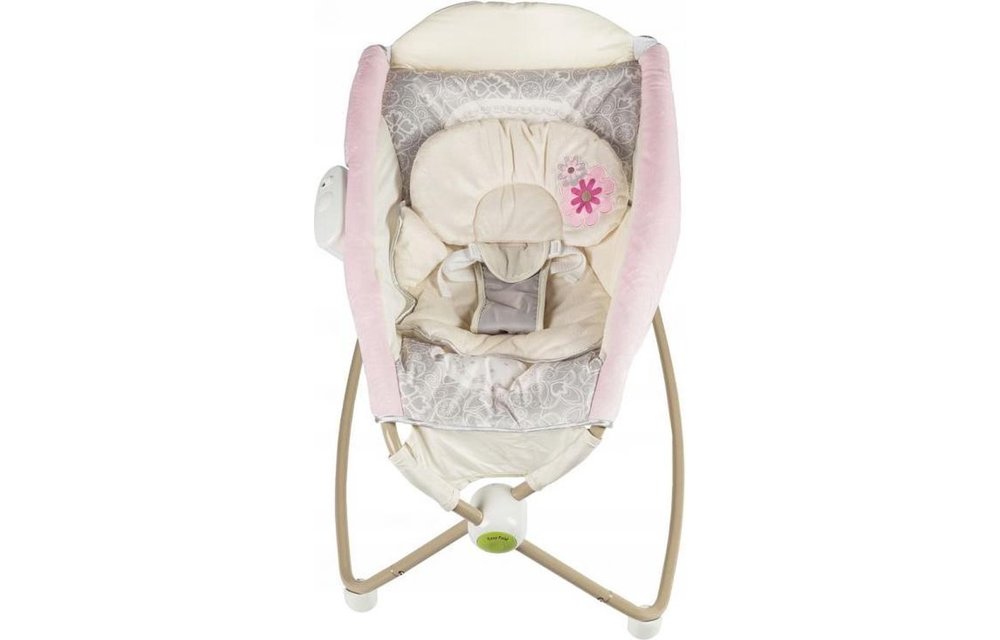 Baby wieg met schommelfunctie & vibratie - wit & roze