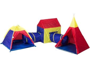 Kinder speeltent met speeltunnel tipi tent huisje