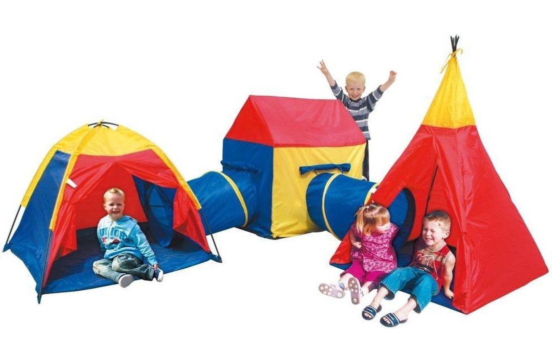 Kinder speeltent met speeltunnel - tipi - tent - huisje
