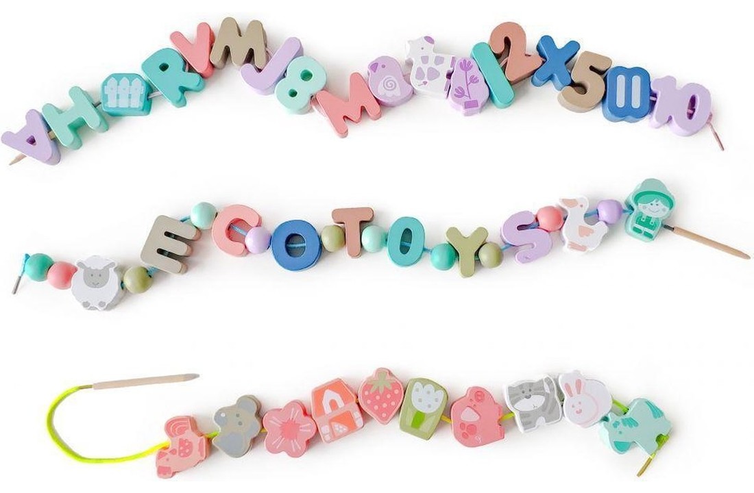 Eduacatieve kinder puzzel - houten puzzel stukken - 80 stuks - alfabet & cijfers