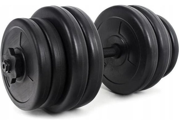 Halterset 30 kg - 2 halters van 15 kg - met schroefklemmen