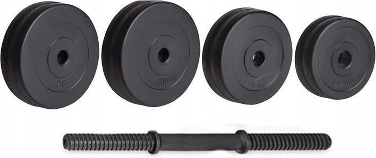 Halterset 30 kg - 2 halters van 15 kg - met schroefklemmen