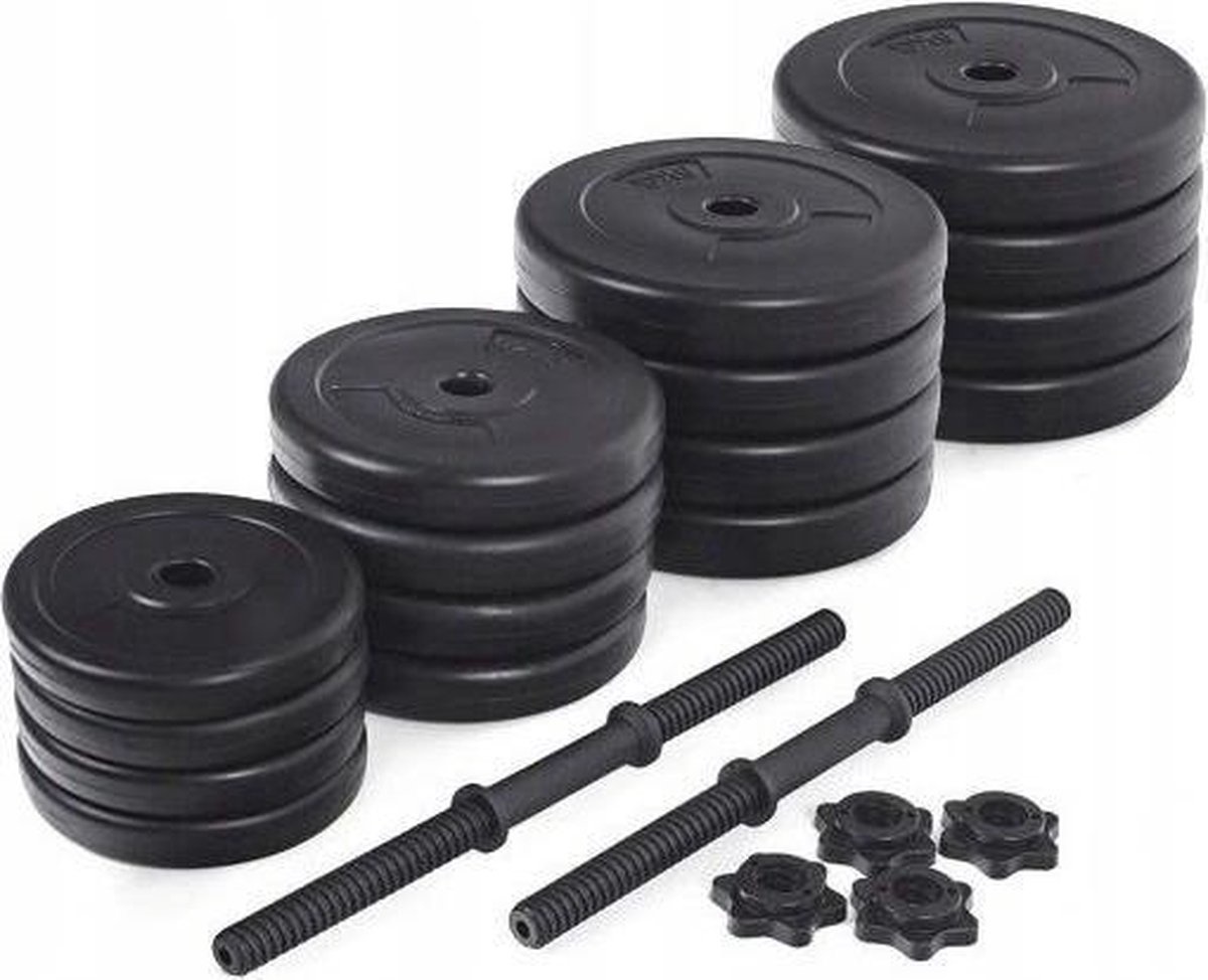 Halterset 30 kg - 2 halters van 15 kg - met schroefklemmen