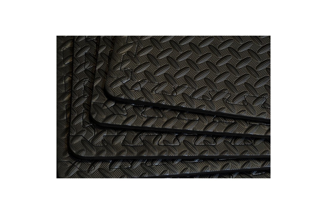 Fitness vloermat - 60x60 cm - set van 6 vloerbeschermers